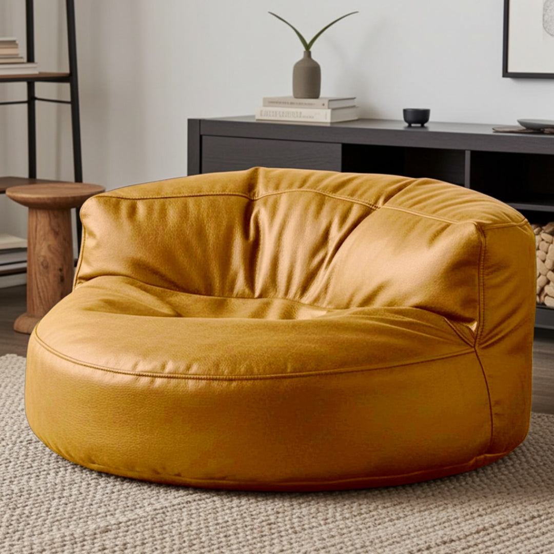 Wagrex - Beanbag Modern Round Retro-Leather