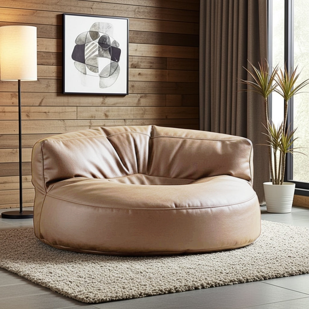 Wagrex - Beanbag Modern Round Retro-Leather