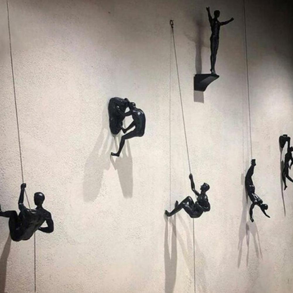 Rock Climbing Man Wall Hanging Decoration Sculpture Statue Figures Decor - Act Design Shop
