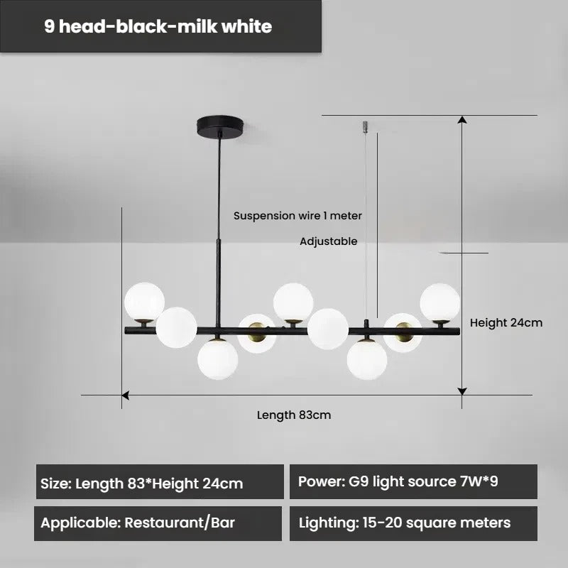 Designer LED Glass Globe Pendant Light (stock)