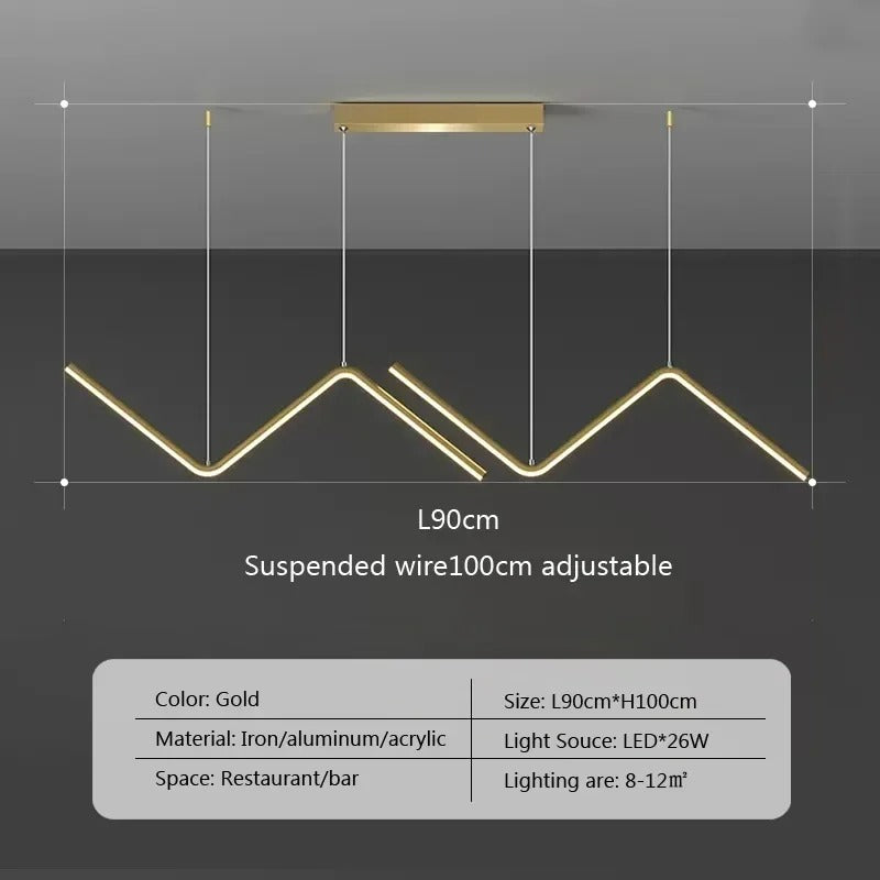 Modern LED Pendant Light | 90cm Dual Arm Design
