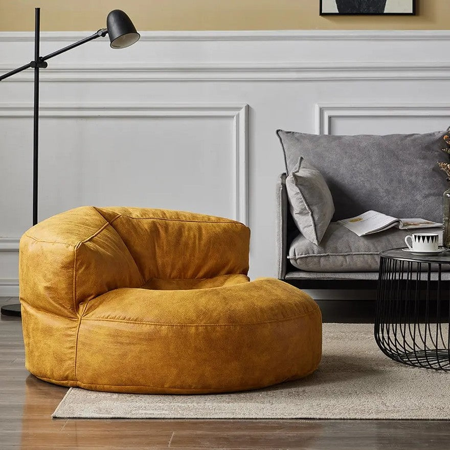 Wagrex - Beanbag Modern Round Retro-Leather