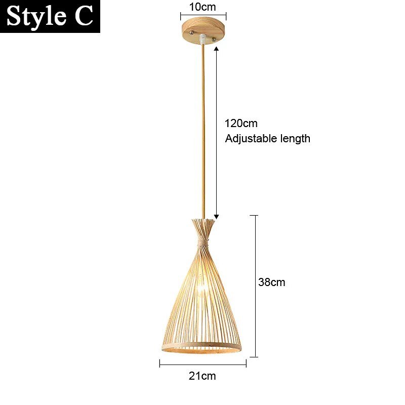 Wagner - Japanese Bamboo Long Woven Hanging Light - Act Design Shop
