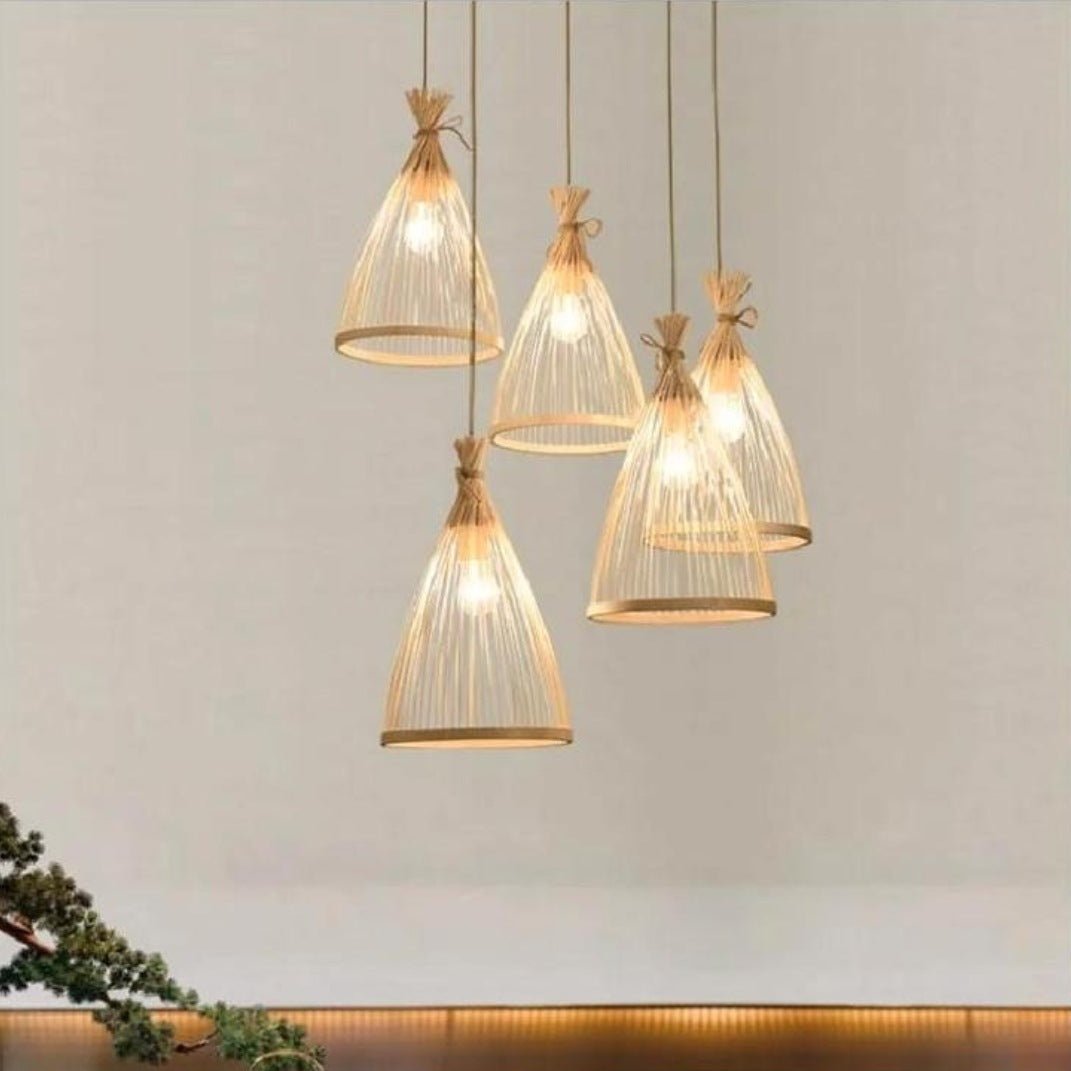 Wagner - Japanese Bamboo Long Woven Hanging Light - Act Design Shop