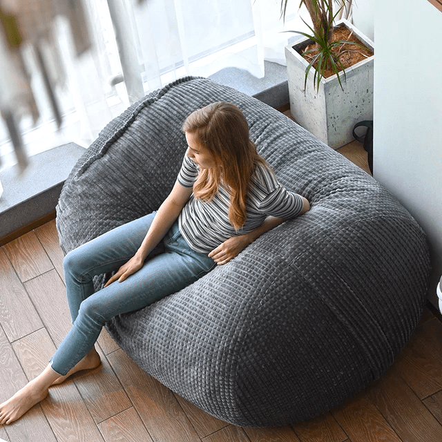 Wagner - Long Mega XXL Beanbag Grey Pattern - Act Design Shop