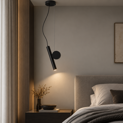 Moderne LED Hanglamp met Verstelbaar Snoer – Zwart Aluminium