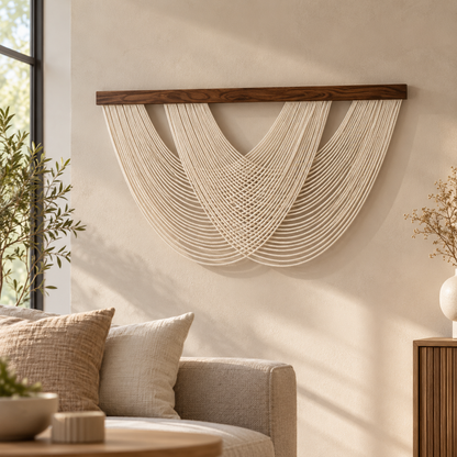 Boho Cotton Rope Wall Hanging Tapestry 100 x 60 cm