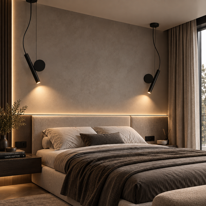 Moderne LED Hanglamp met Verstelbaar Snoer – Zwart Aluminium
