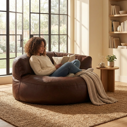 Beanbag Modern Round Retro-Leather