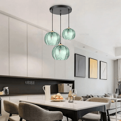 3 pieces Round Glass Chandelier Modern - Act Design Shop