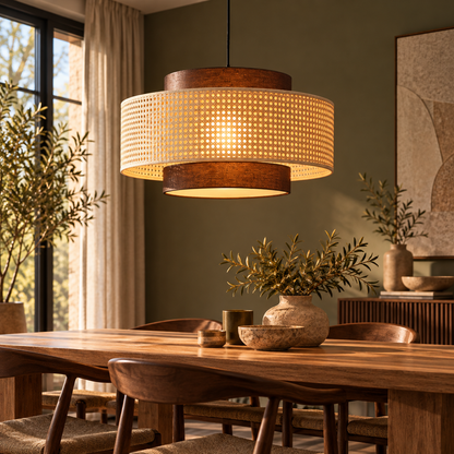 Woven Pendant Light – Rattan Wabi-Sabi & Japandi Style