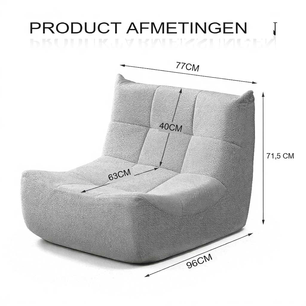 Wagrex Relax Chair – High-Density Foam Lounge Armchair, Chenille Fabric, 96x71.5x77cm