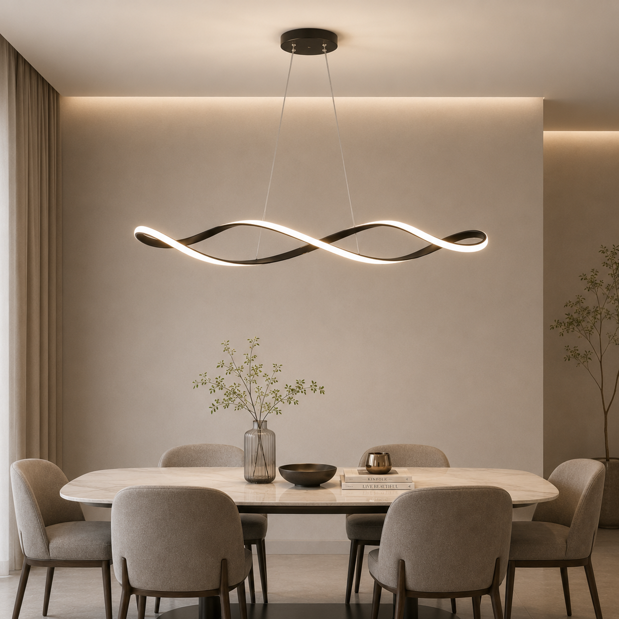 Curled Modern LED Pendant Light new