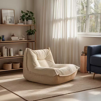 Luxurious Olive Green Corduroy Lounge Chair