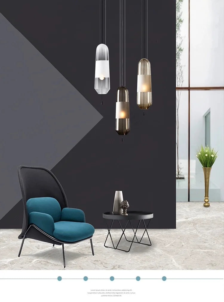 Aurora Glow - Nordic Amber Glass Pendant Chandelier
