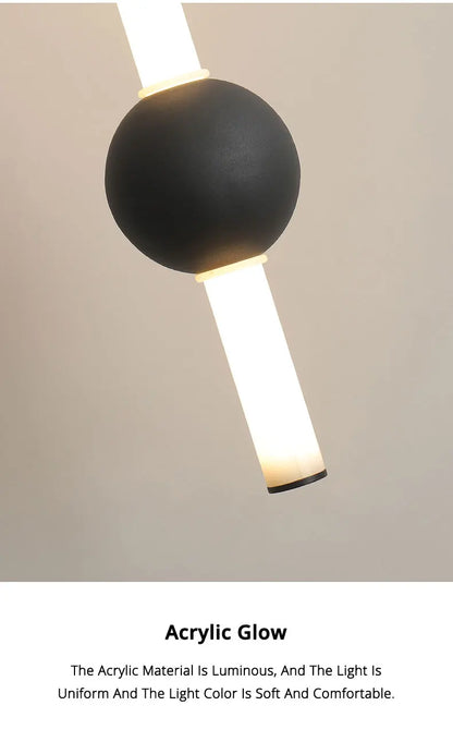 Minimalist Bedside Pendant Light - Modern Single Head LED Lamp