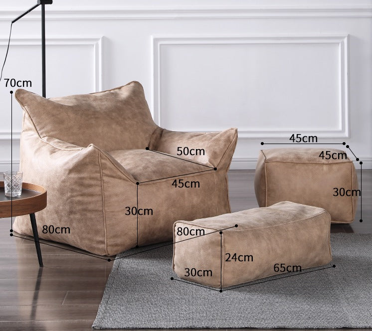 Wagrex - Modern Single Beanbag Sofa - Rustic Retro