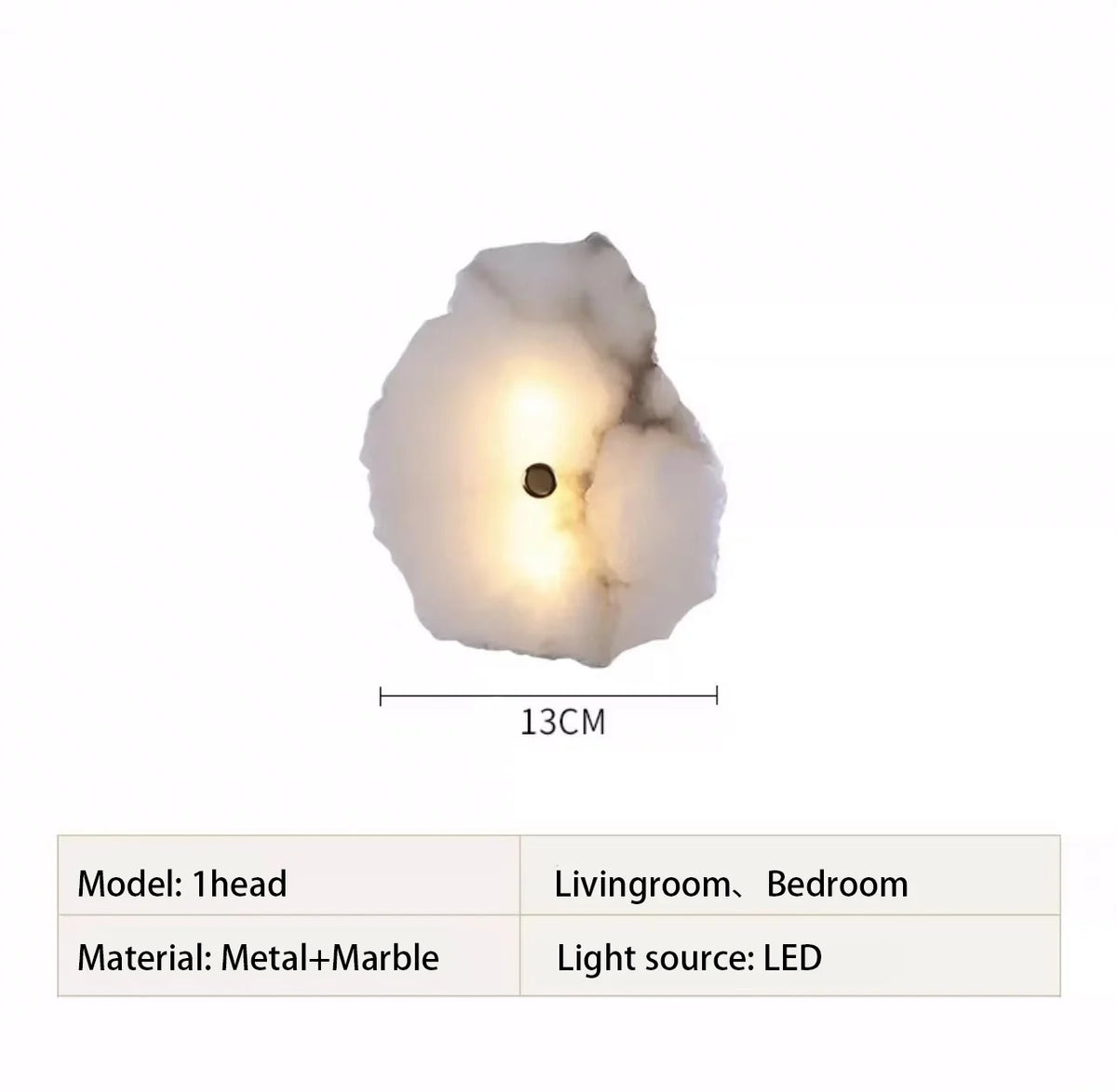 Marble & Copper LED Wall Sconce