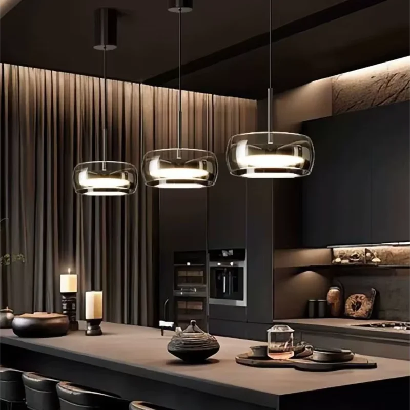 Glass Pendant Light - Modern LED Chandelier for Living & Dining