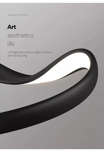 Modern Wavy Ring LED Pendant Light - Circular Designer Chandelier
