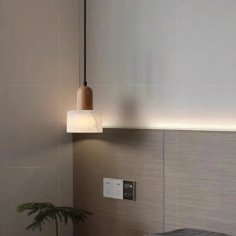 Luxury Marble Pendant Light - Natural Stone Wabi-Sabi LED Lamp