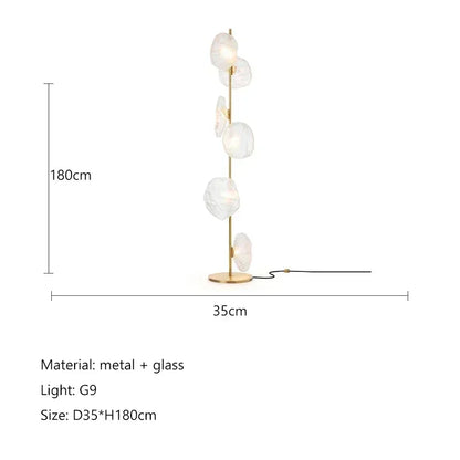 Nordic Glass LED Floor Lamp - Modern Designer Standing Light for Living Room & Bedroom