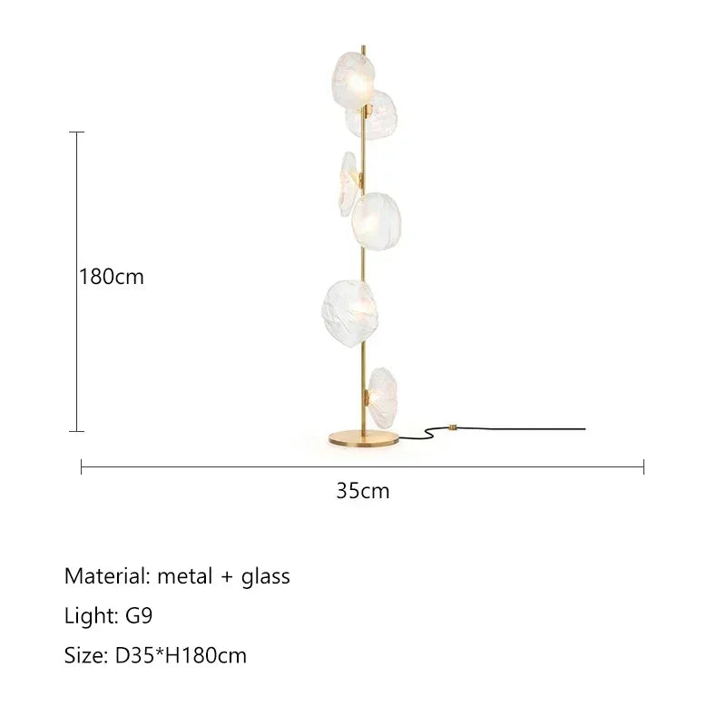 Nordic Glass LED Floor Lamp - Modern Designer Standing Light for Living Room & Bedroom