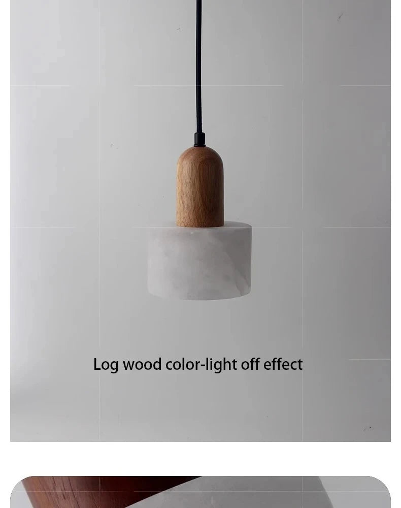 Luxury Marble Pendant Light - Natural Stone Wabi-Sabi LED Lamp