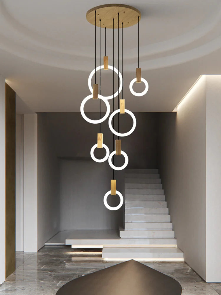 Wooden Ceiling Chandelier - Modern Pendant Light for Living Room, Bedroom & Dining Room