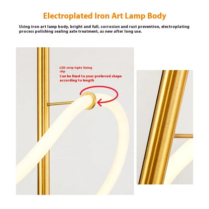 Moderne LED-Wandleuchte – Wandleuchte aus goldfarbenem Aluminium