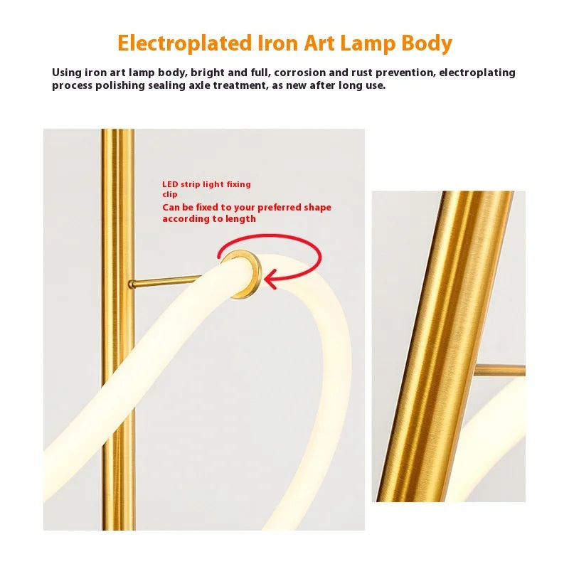 Moderne LED-Wandleuchte – Wandleuchte aus goldfarbenem Aluminium