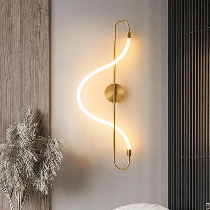 Moderne LED-Wandleuchte – Wandleuchte aus goldfarbenem Aluminium