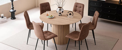 Round Dining Table 120cm - Modern Farmhouse Style for 4-6 People