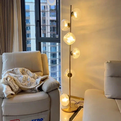 Nordic Glass LED Floor Lamp - Modern Designer Standing Light for Living Room & Bedroom