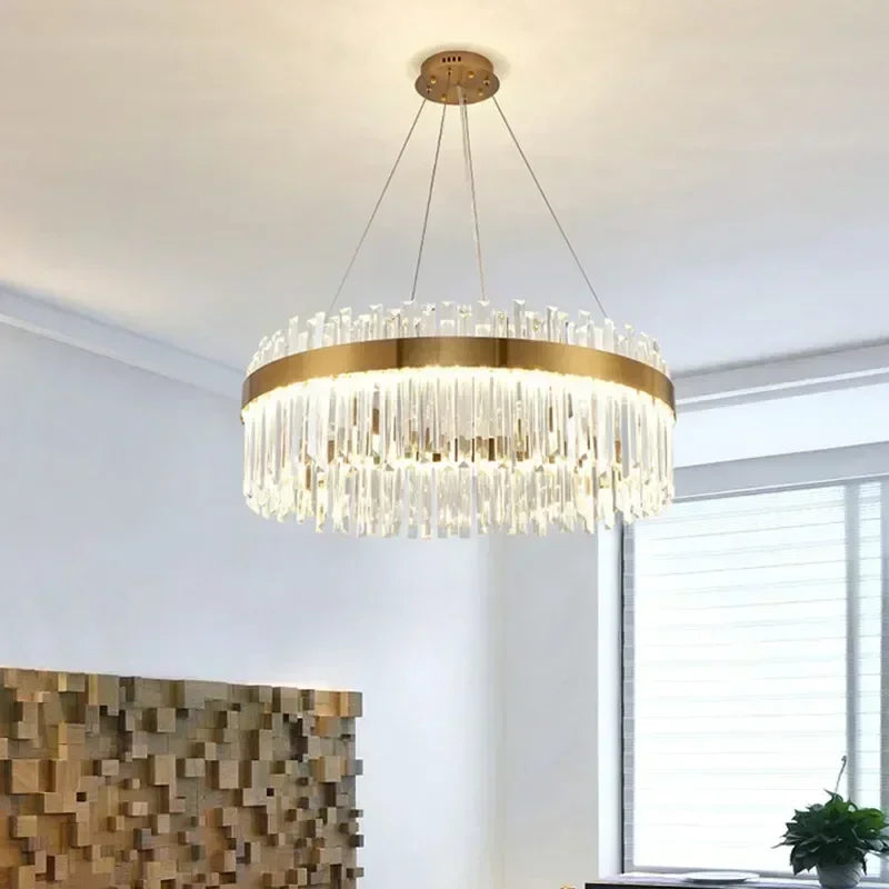 Luxury Crystal Chandelier - Nordic Modern Gold Pendant Light for Living Room & Dining