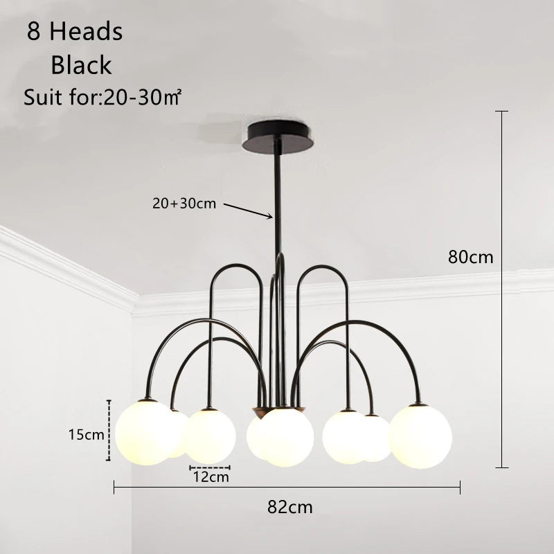 LED Pendant Light Diva - Glass Ball Chandelier