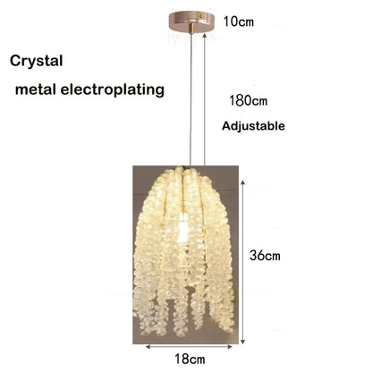 Crystal Bead Pendant Lamp - Octagonal Design