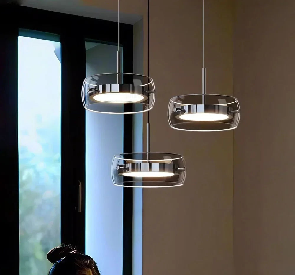 Glass Pendant Light - Modern LED Chandelier for Living & Dining