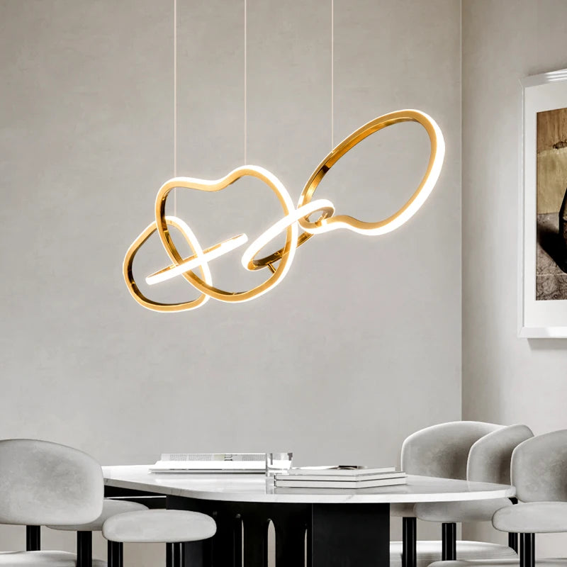 AURELIUS - Gold Ring Dining Room Pendant Light - Modern LED