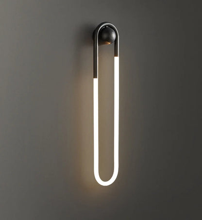 U-vormige led-wandlamp – Art-decodesign | Koper of zwart
