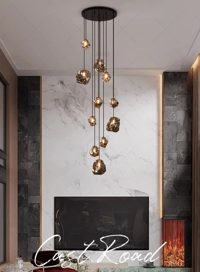 Modern Ring LED Pendant Light - 11 Rings Dimmable with Remote Control