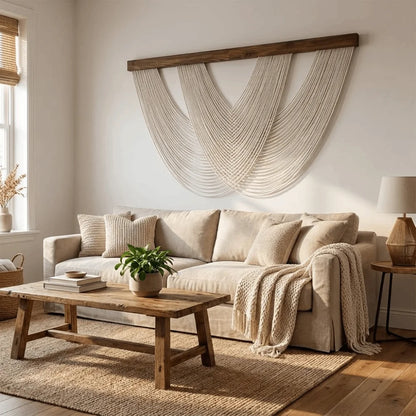 Boho Cotton Rope Wall Hanging Tapestry 100 x 60 cm