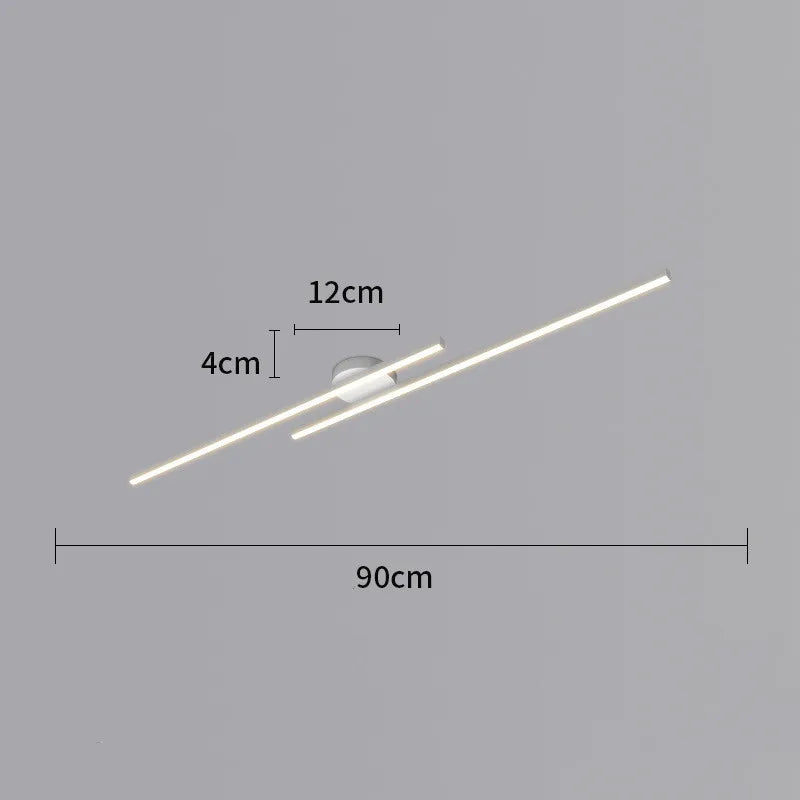 Modern LED Ceiling Light - Long Aluminum Linear Fixture for Hallway & Office