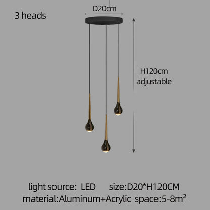 LED Staircase Pendant Light – Black and Gold