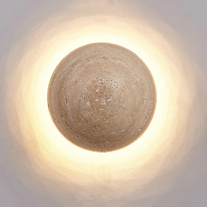 Nordic Limestone Wall Lamp - Natural Stone LED Light for Bedroom & Corridor