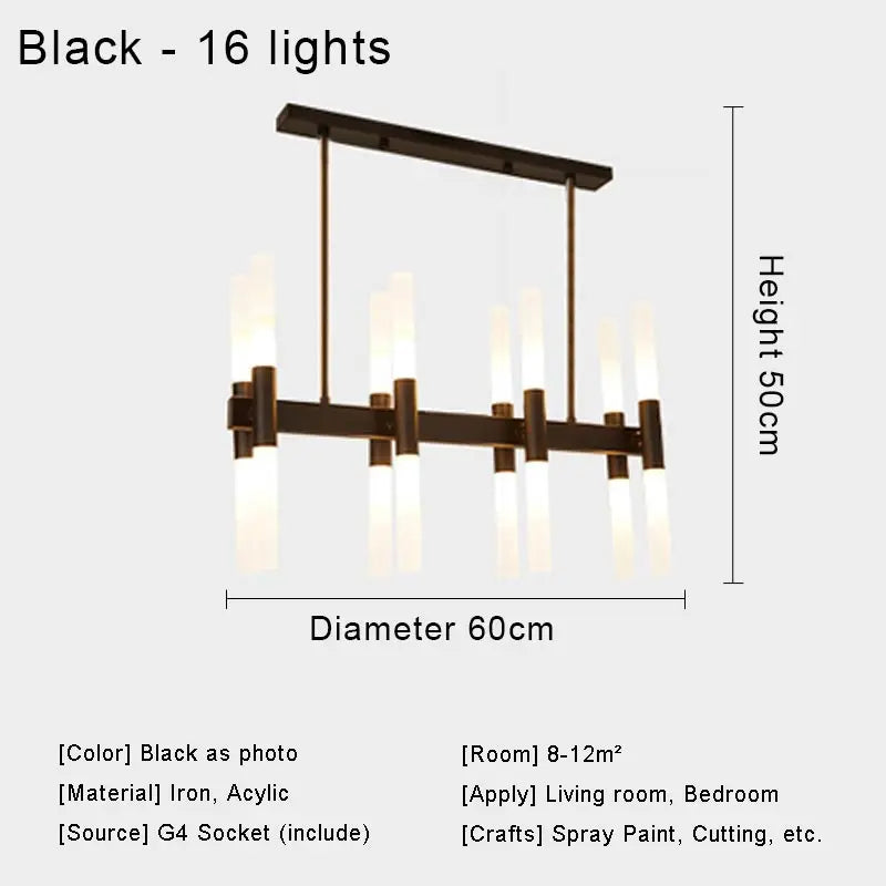 Moderne Nordic Design LED Hanglamp - G4 Kroonluchter Zwart/Goud