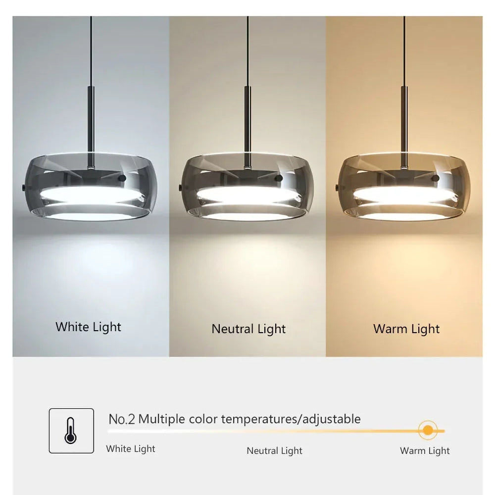 Glass Pendant Light - Modern LED Chandelier for Living & Dining