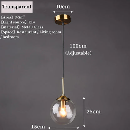 Nordic Glass Pendant Light - Modern LED Chandelier for Living & Dining Room