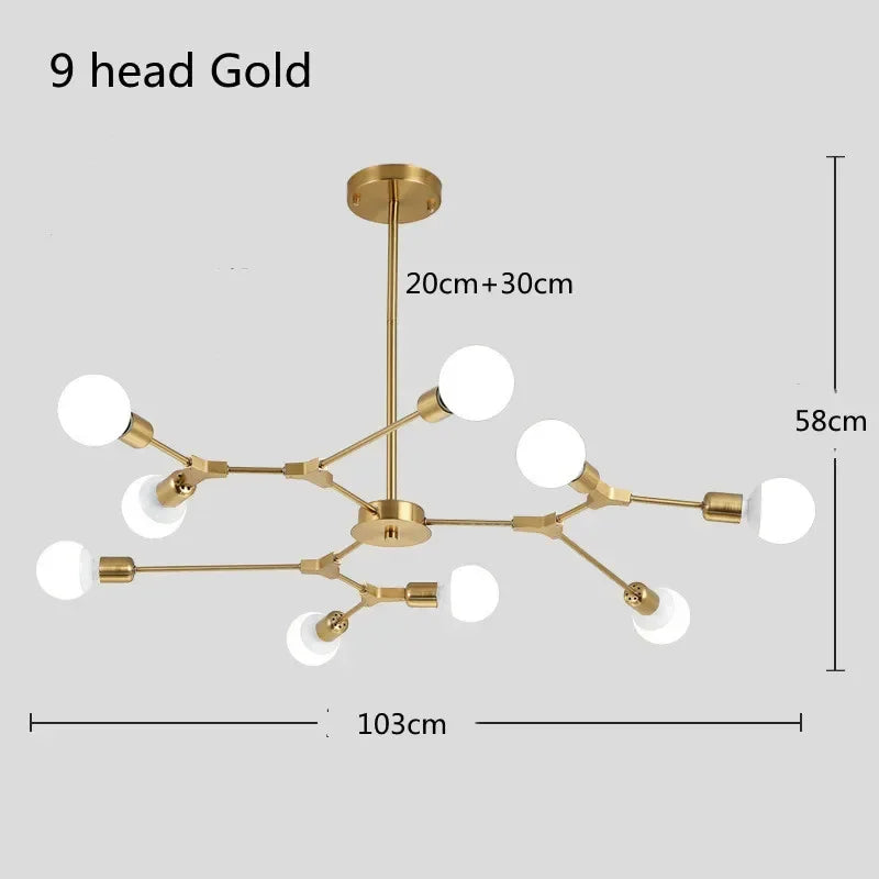Sputnik Chandelier - Modern Art Deco Molecular Ceiling