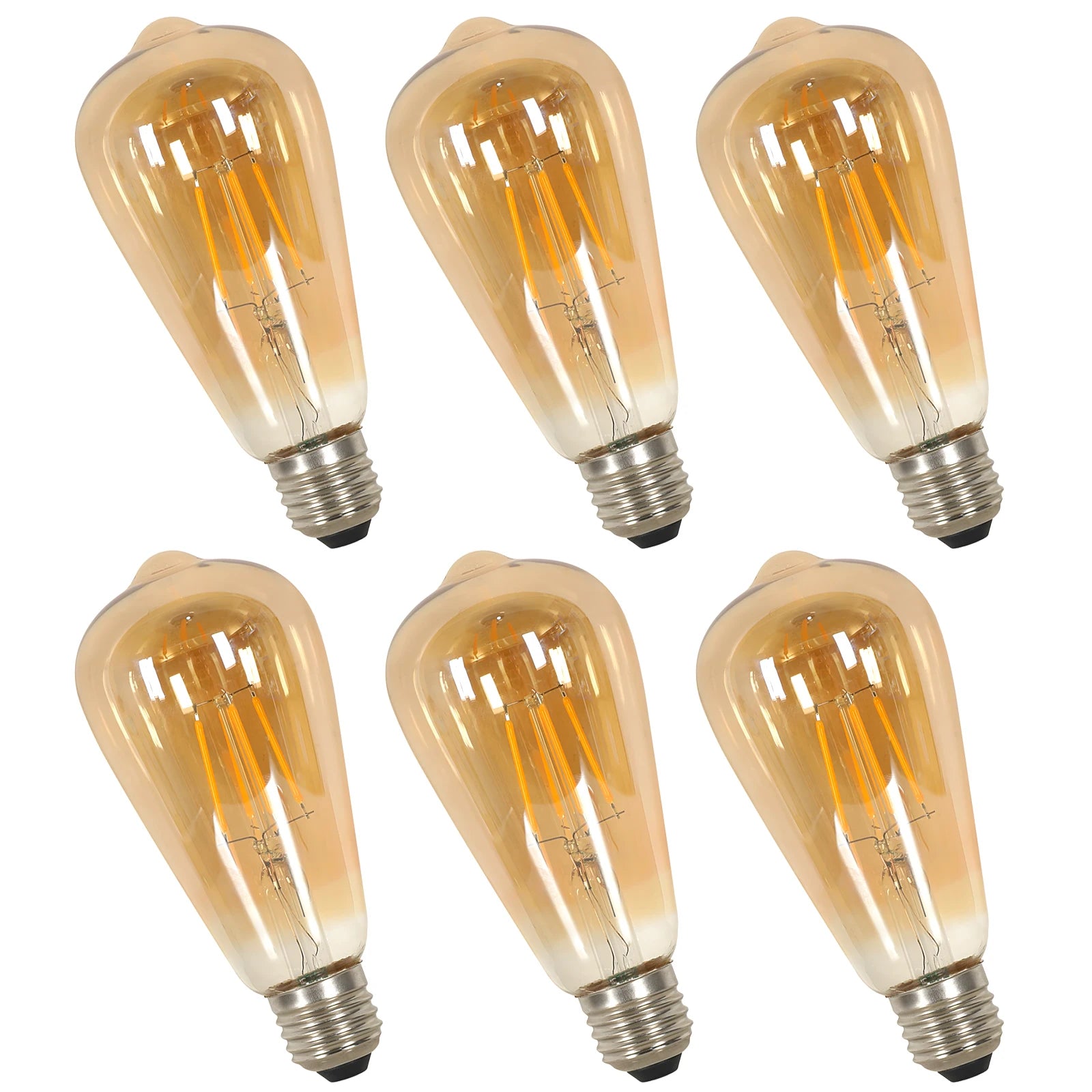 E27 LED Edison Bulb 4W Vintage Retro Filament Light Bulb ST64 Amber Glass Warm White 3000K 430LM Energy Saving Antique Screw Base Decorative Bulb